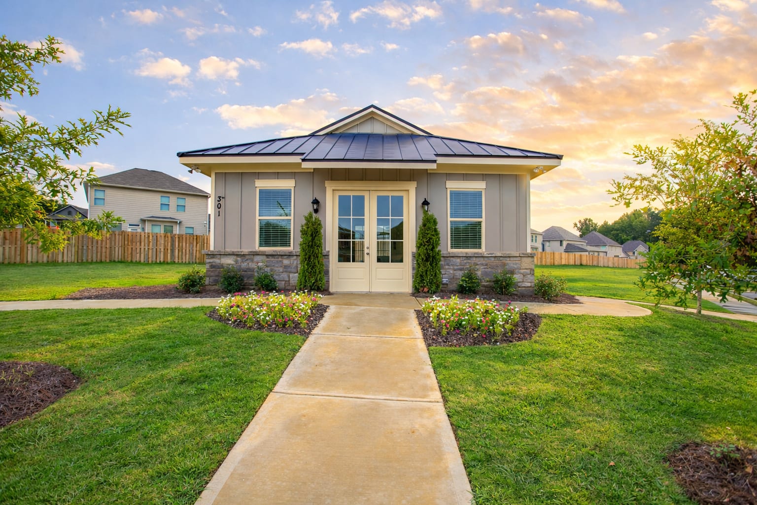 Chase Landing clubhouse exterior entrance - Loganville, GA